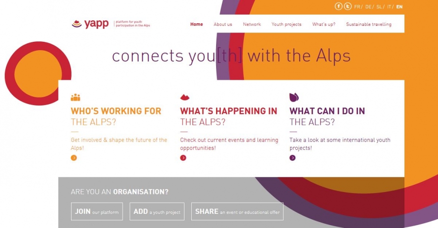 Spletna platforma za krepitev udeležbe mladih v javnem življenju na območju Alp